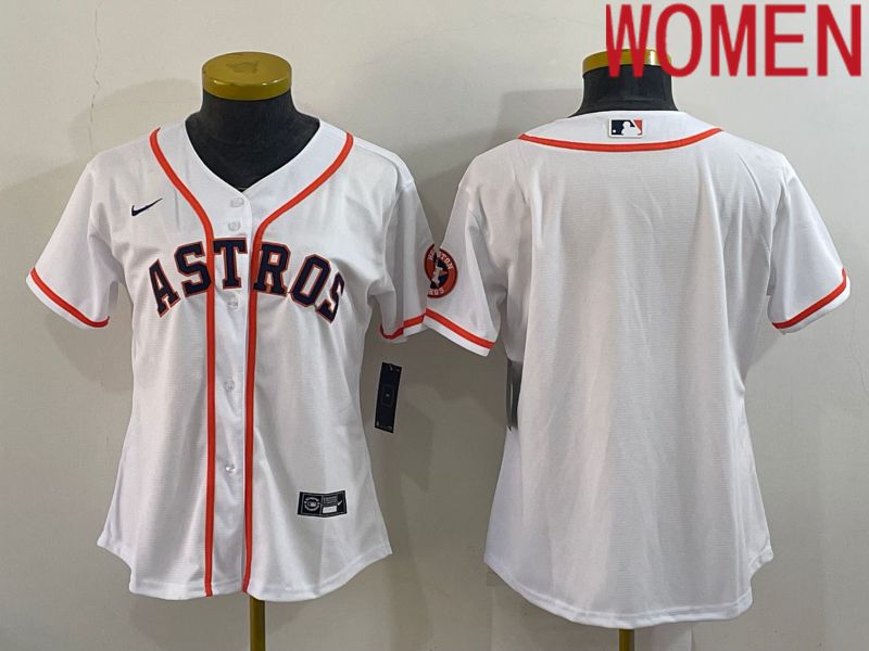 Women Houston Astros Blank White Game Nike 2022 MLB Jerseys->women mlb jersey->Women Jersey